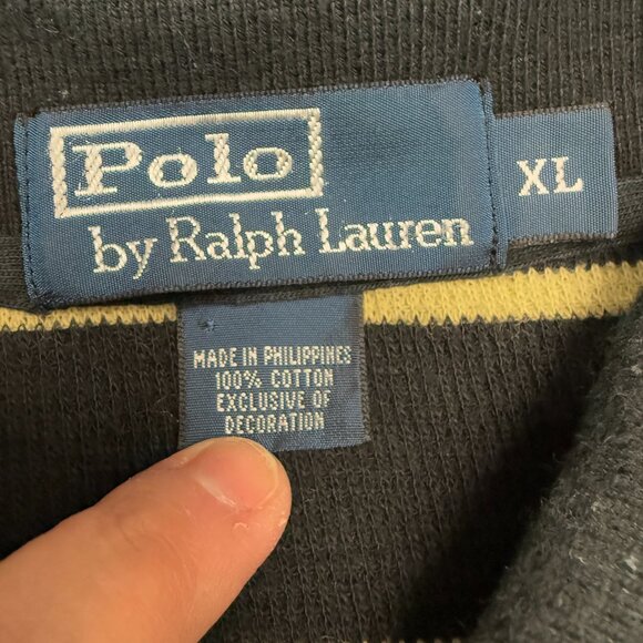 VTG Polo Ralph Lauren‎ Waffle Knit Short Sleeve Polo- Size XL - Picture 6 of 7